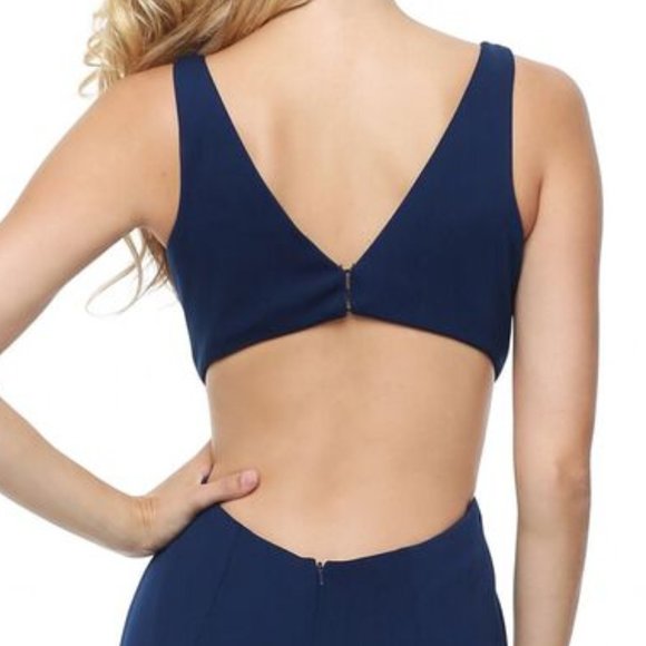 Sherri Hill Navy Blue Prom Dress - Picture 5 of 6